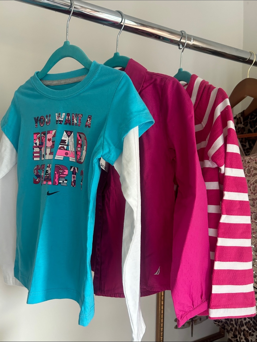 3 pieces Girls size 4 4T Nike spring Layered Long Sleeve Tee pink shirt jacket